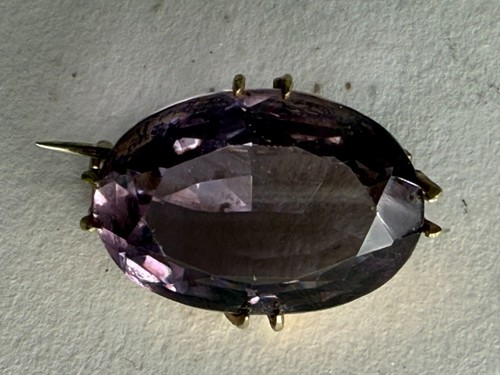 Vintage amethyst oval brooch