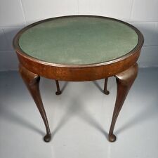 Antique Card Games Table Walnut With Queen Anne Legs Reversible Green Top
