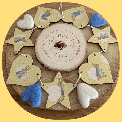 Mini wooden heart bunting - heart,
