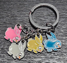 Novelty Colourful Cartoon Bunny Rabbit Keyring Gift Idea UK Seller Free P&P