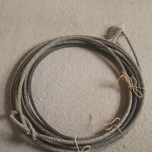 Vintage old lasso - rope, grey