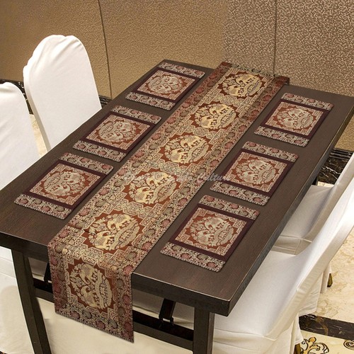 Indian brocade jacquard coffee - brocade,
