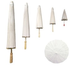 1pc 20/30/40/60cm Vintage White Paper Umbrella Parasol Wedding Bridal PartyDecor