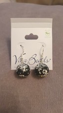 Viva Beads Black lace Earrings  Handmade Clay Beaded Jewellery Christmas 