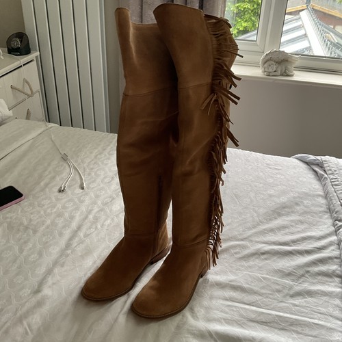 Very real suede fringed - v, by