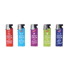 5 Prof Keep Calm Design Turbo Jet Flame Windproof Refillable Lighters Gift Set