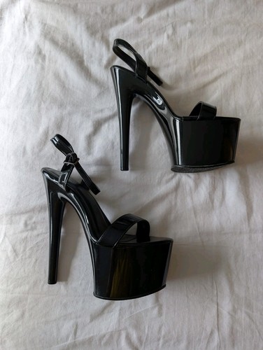 Black platform sandals 7inch - black,