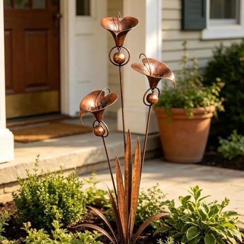 Flamed copper three calla - flamed,