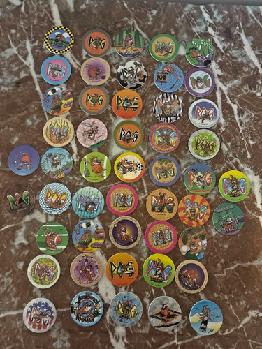 Lot vintage pogman pogs - lot, 50