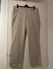 Bruhl men’s beige sand chinos trousers W38R regular L42 pockets zip Germany