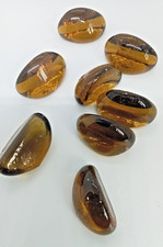 60 X Decorative AMBER Glass Pebbles Nuggets stones gems CRAFT VASE display