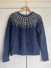 Hand Knitted Lettlopi Feather & Fern Icelandic Jumper Sweater S