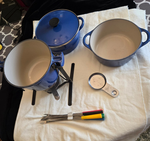 Creuset fondue set - le, blue