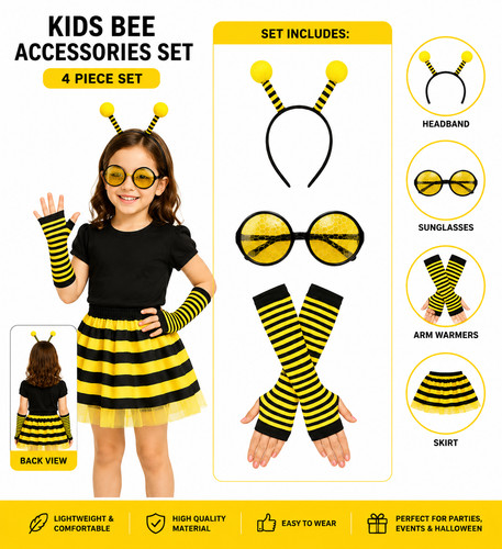 Kids bee costume piece set - kids, 4