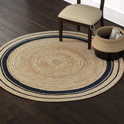 Rug round natural jute - rug,
