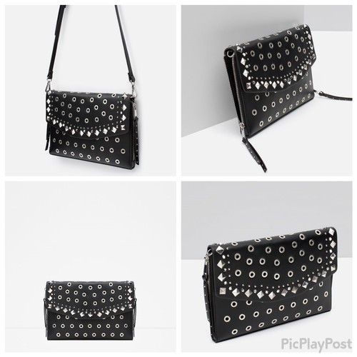 Zara black studded envelop - zara,