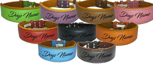 Personalised leather staffy - leather,