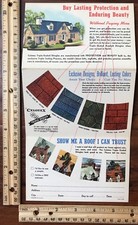 Fold-Out Linen Postcard Roofing Company Celotex Roof Material