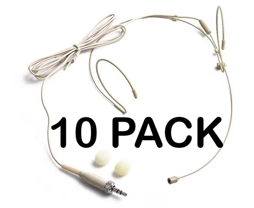 10x beige headset microphone - beige,