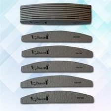 5Pc Double Nail Files Sided 100 150 180 240 Grit Grey Zebra Moon Emery Board