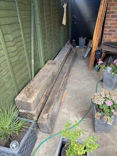 Hard oak timber sleeper at - timber, x