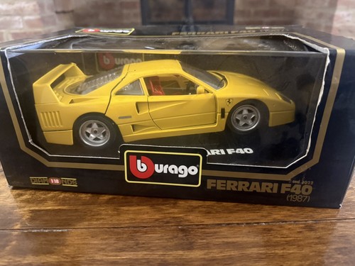 Burago ferrari f40 yellow - burago, in