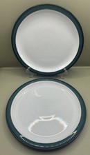 Denby Greenwich Green Medium Side Plate -22cm Diameter - Very Good Condition x 2