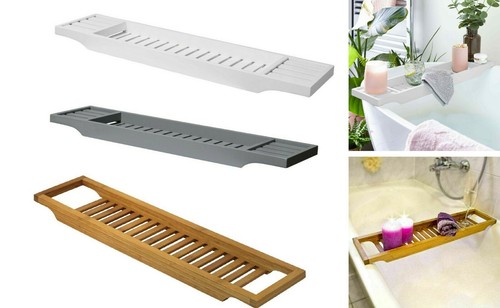 Bamboo wooden bath tub tidy - bath,