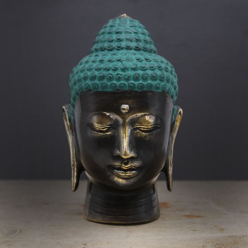 Large antique brass buddha - large,