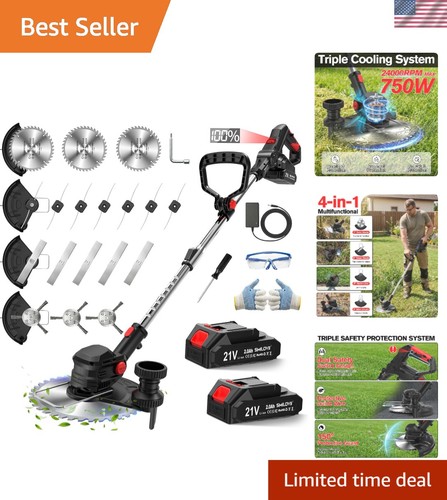 Cordless strimmer with - with, 2x2.0ah