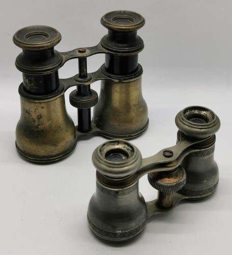 Vtg c1910 pair pewter opera - c1910,