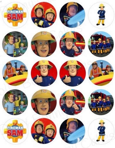 Fireman sam edible cupcake - fireman,