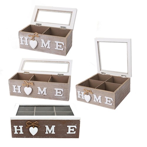 Wooden tea storage box - tea, bag