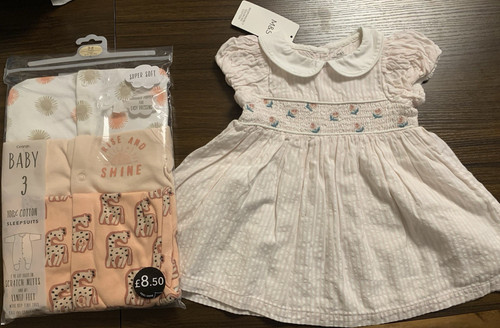 Girls seersucker smock - m&s,
