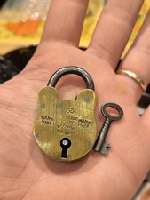 Antique Victorian Handmade Padlock with key