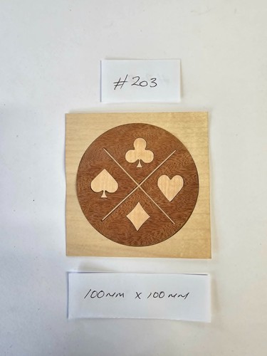 Marquetry veneer inlay card - marquetry,