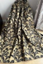 STUNNING HUGE HEAVY QUALITY SILK BROCADE INTERLINED SINGLE/ DOOR CURTAIN/TIEBACK