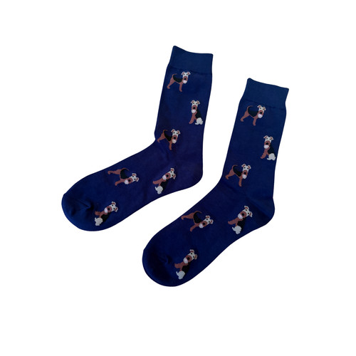 Airedale terrier navy blue - navy,