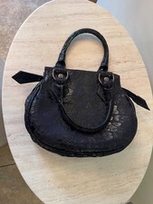Vivienne Westwood Small Black Snakeskin Handbag with matching detachable strap