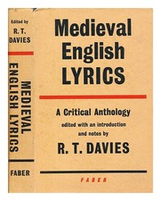 DAVIES, REGINALD THORNE Medieval English lyrics : a critical anthology 1963 Hard