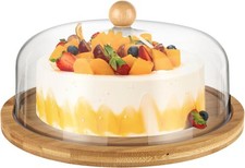 Wooden Cake Stand with Dome