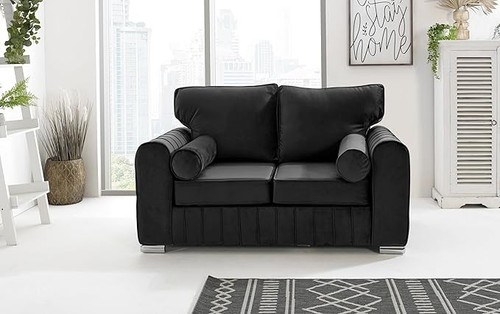 Plush velvet corner sofa suite - plush,