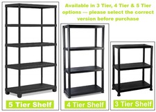 3/4/5 Tier Plastic Shelving
