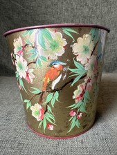 Vintage Worcester ware Metal Floral Bird bin 1950’s/60’s prop Retro W259