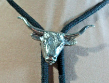 western bolo tie silver tone