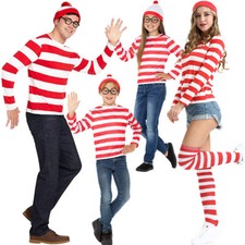 Kids Wheres Wally World Book Day Fancy Dress Childrens Costume Boys Girls Outfit