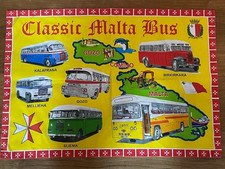 Classic Malta Bus vintage busses tea towel 100% cotton unused