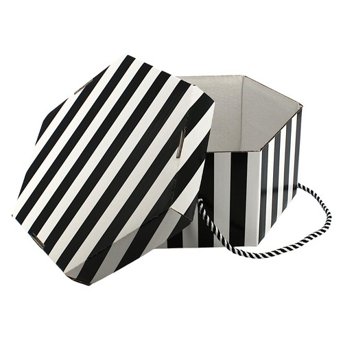 Candy stripe hexagonal hat - hexagonal, box