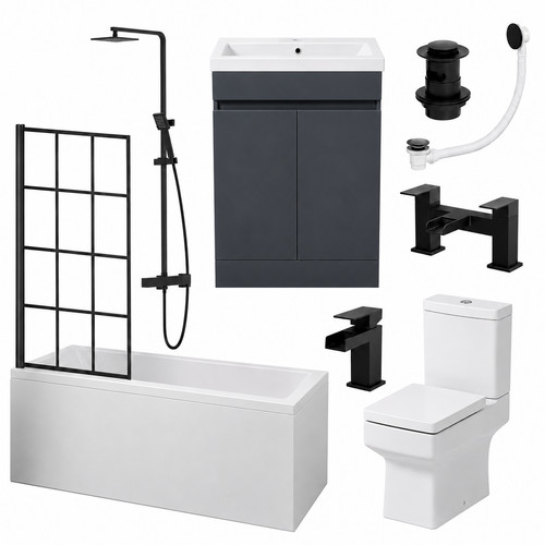 Complete square bathroom suite - complete,