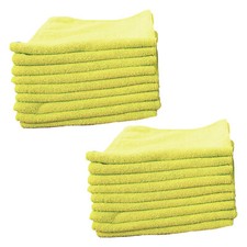 Yellow Microfibre Exel Cleaning Soft Cloths Wash Towels 40cm x 40cm